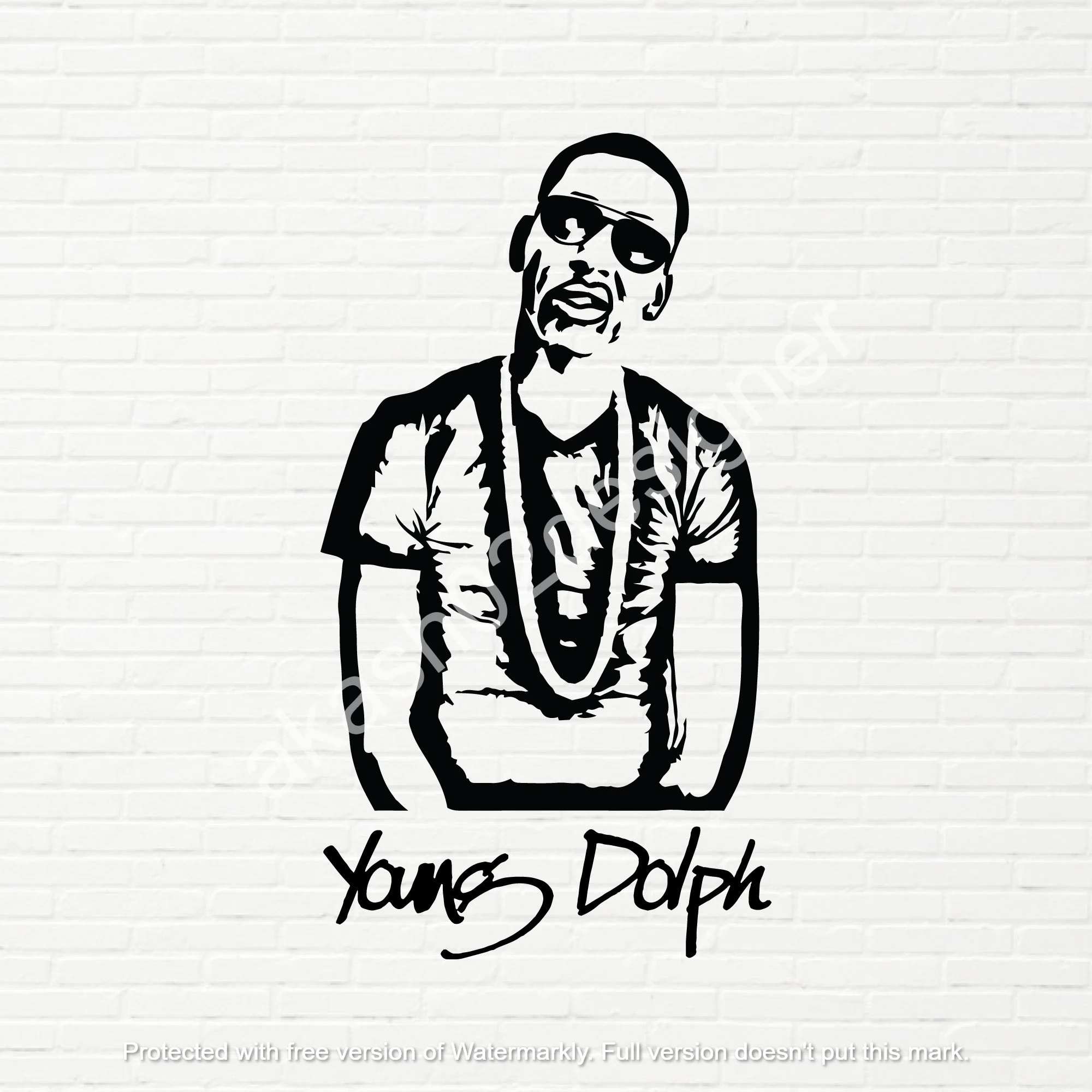 Young Dolph SVG PNG vector digital file download. American rapper Young Dolph cricut file.